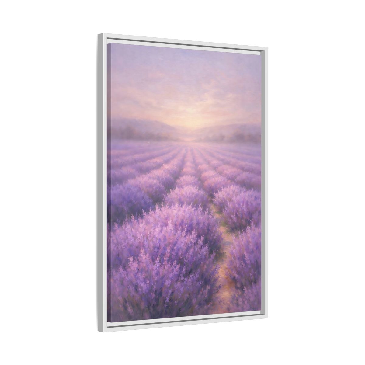 Side Mockup 11. Nature Lavender Field Purple Landscape shown as stretched canvas wall art