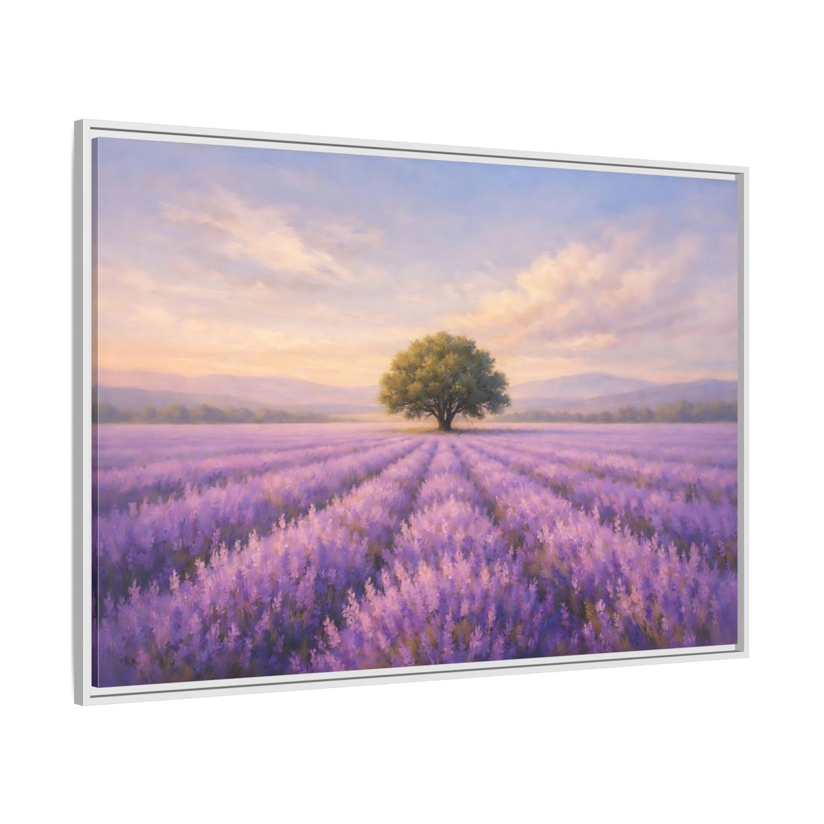 Side Mockup 7. Nature Lavender Field Purple Lavender shown as stretched canvas wall art
