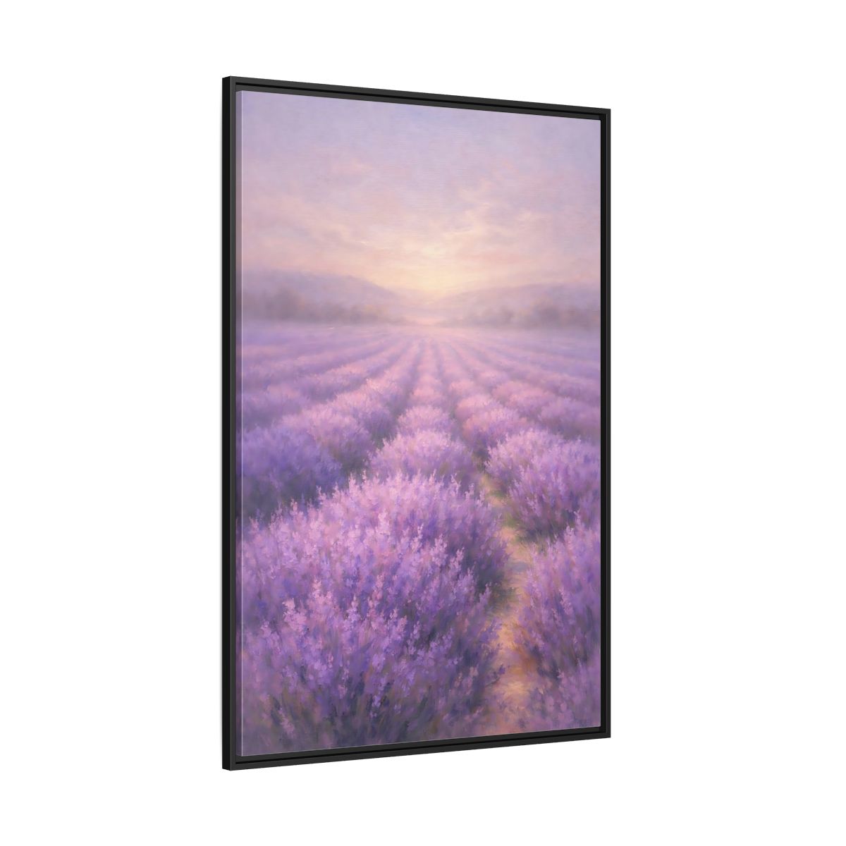 Main Mockup. Nature Lavender Field Purple Landscape shown as stretched canvas wall art
