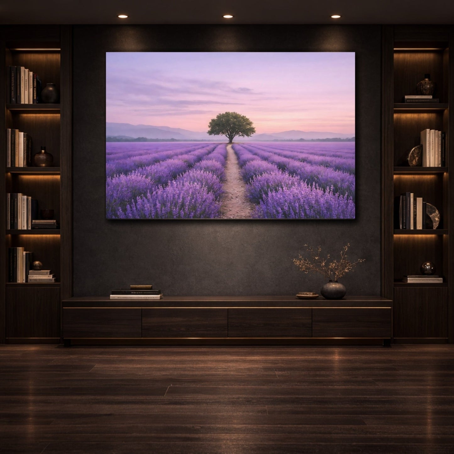 Nature Lavender Field Purple Landscape - Canvas Wall Art Print - YesArtYes
