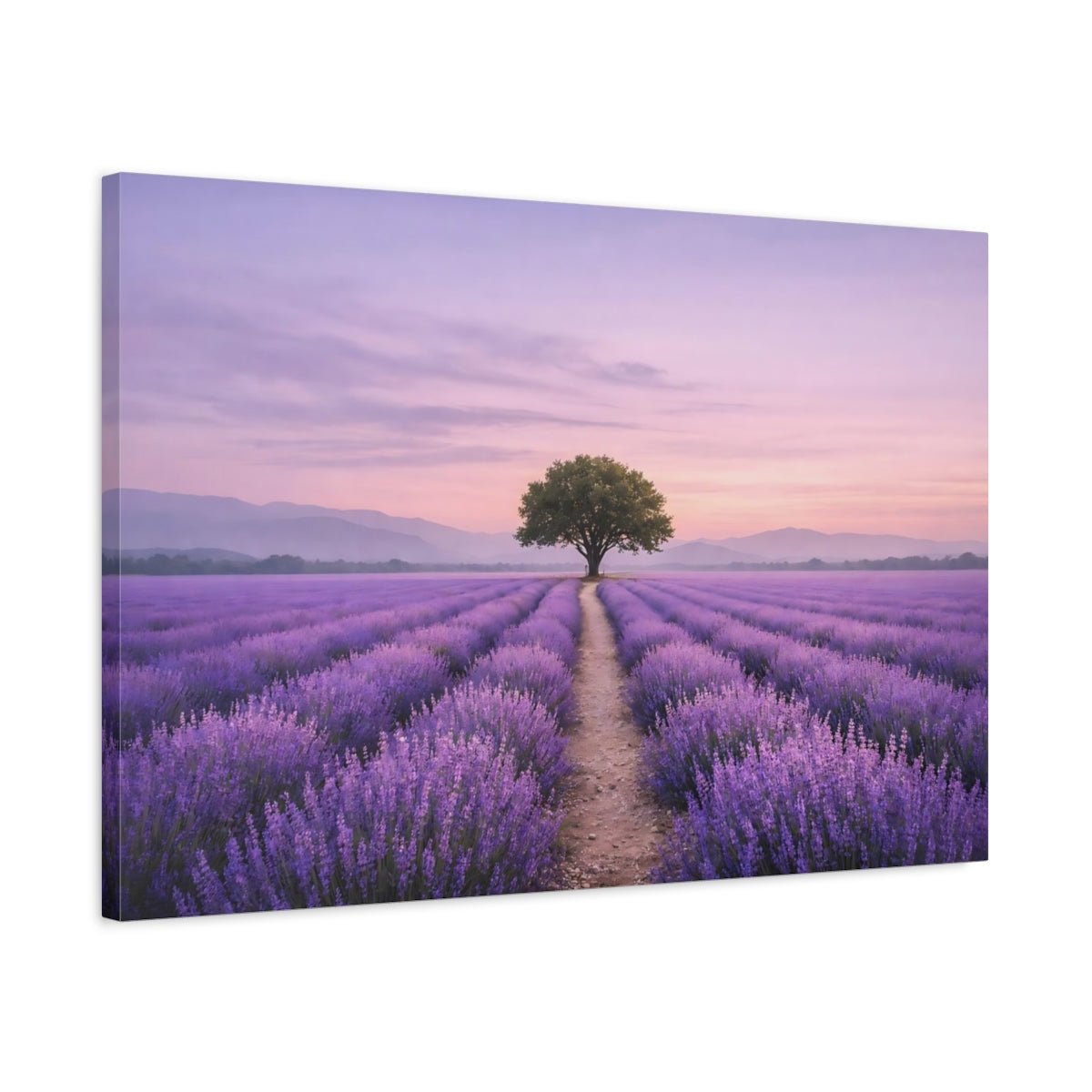 Nature Lavender Field Purple Landscape - Canvas Wall Art Print - YesArtYes
