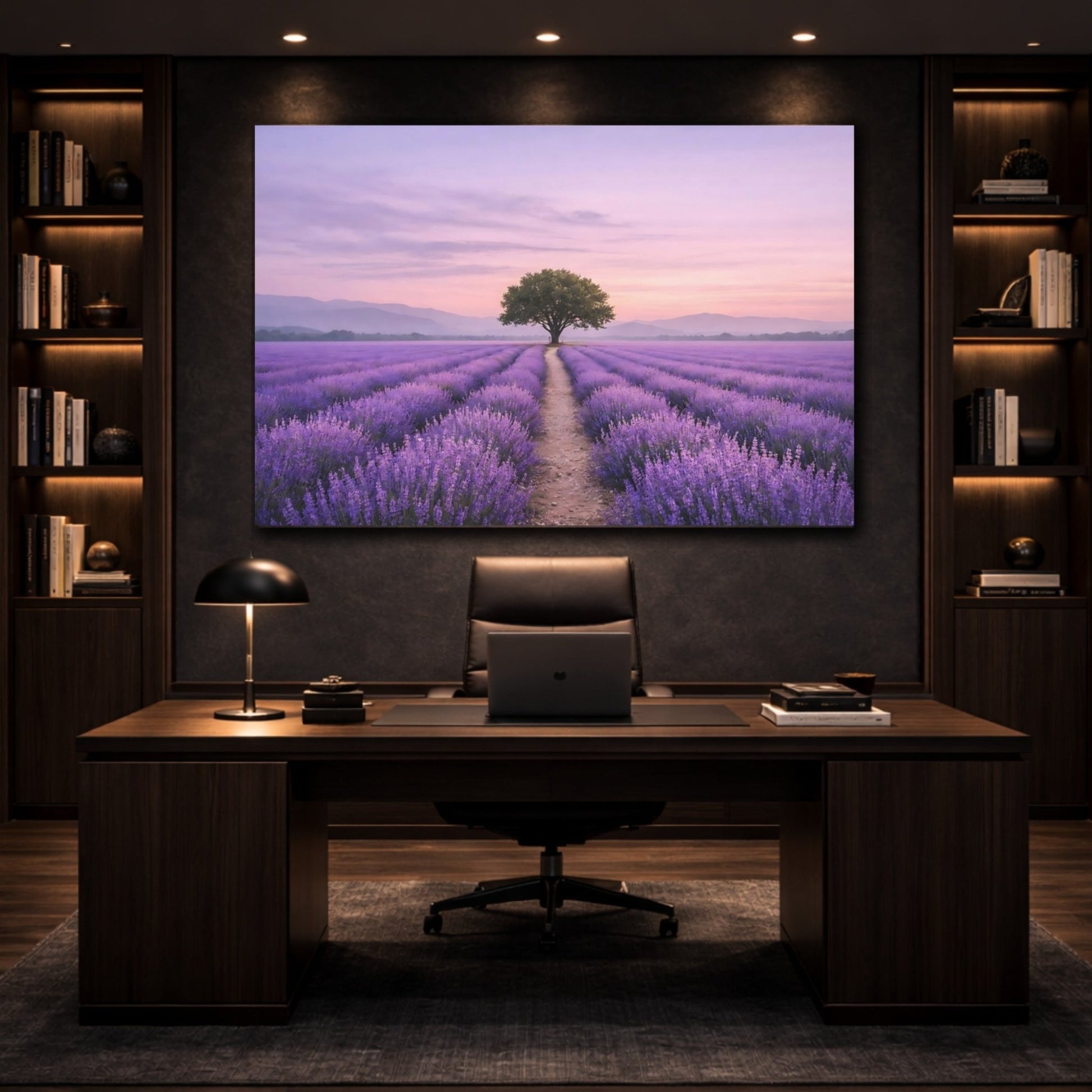 Nature Lavender Field Purple Landscape - Canvas Wall Art Print - YesArtYes