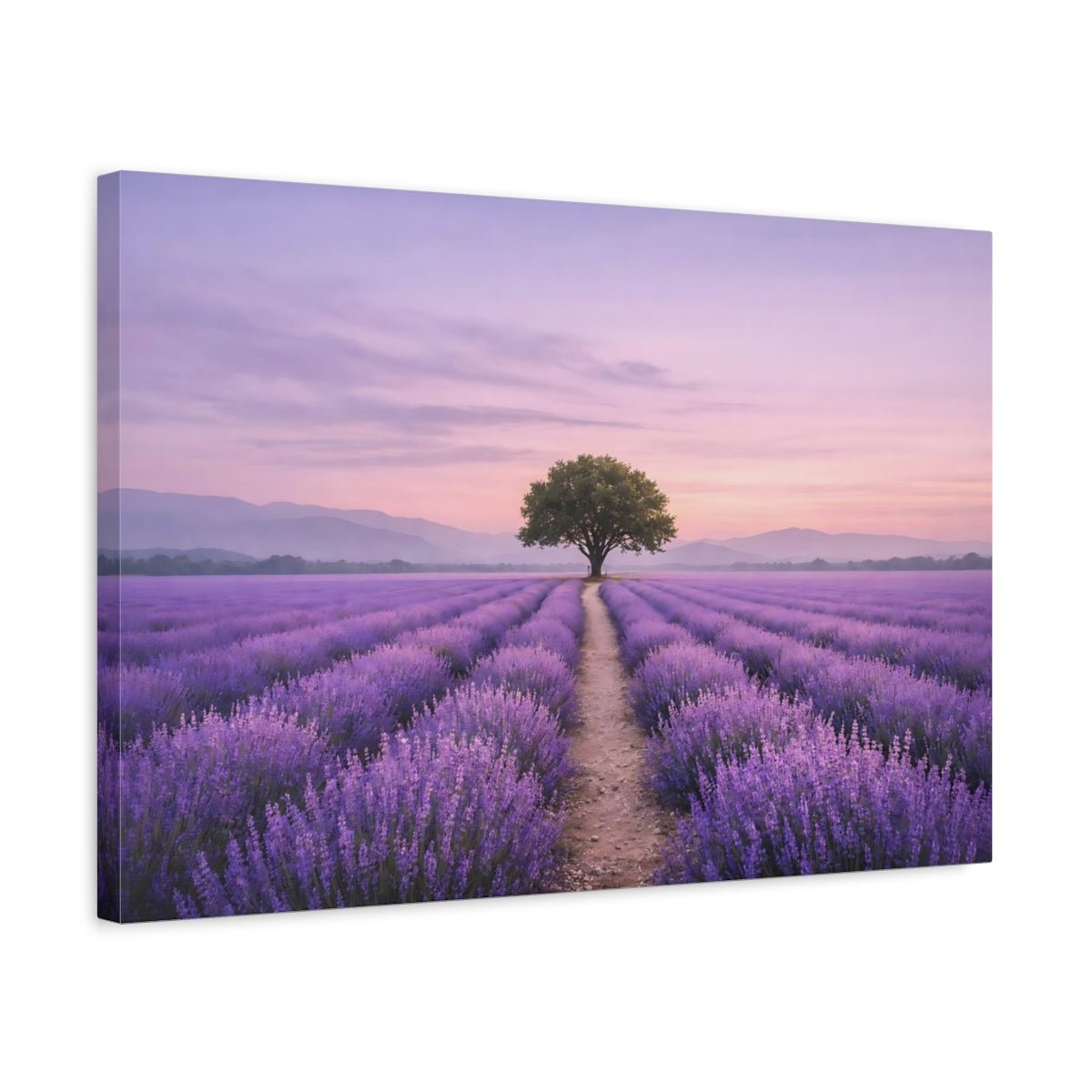 Nature Lavender Field Purple Landscape - Canvas Wall Art Print - YesArtYes