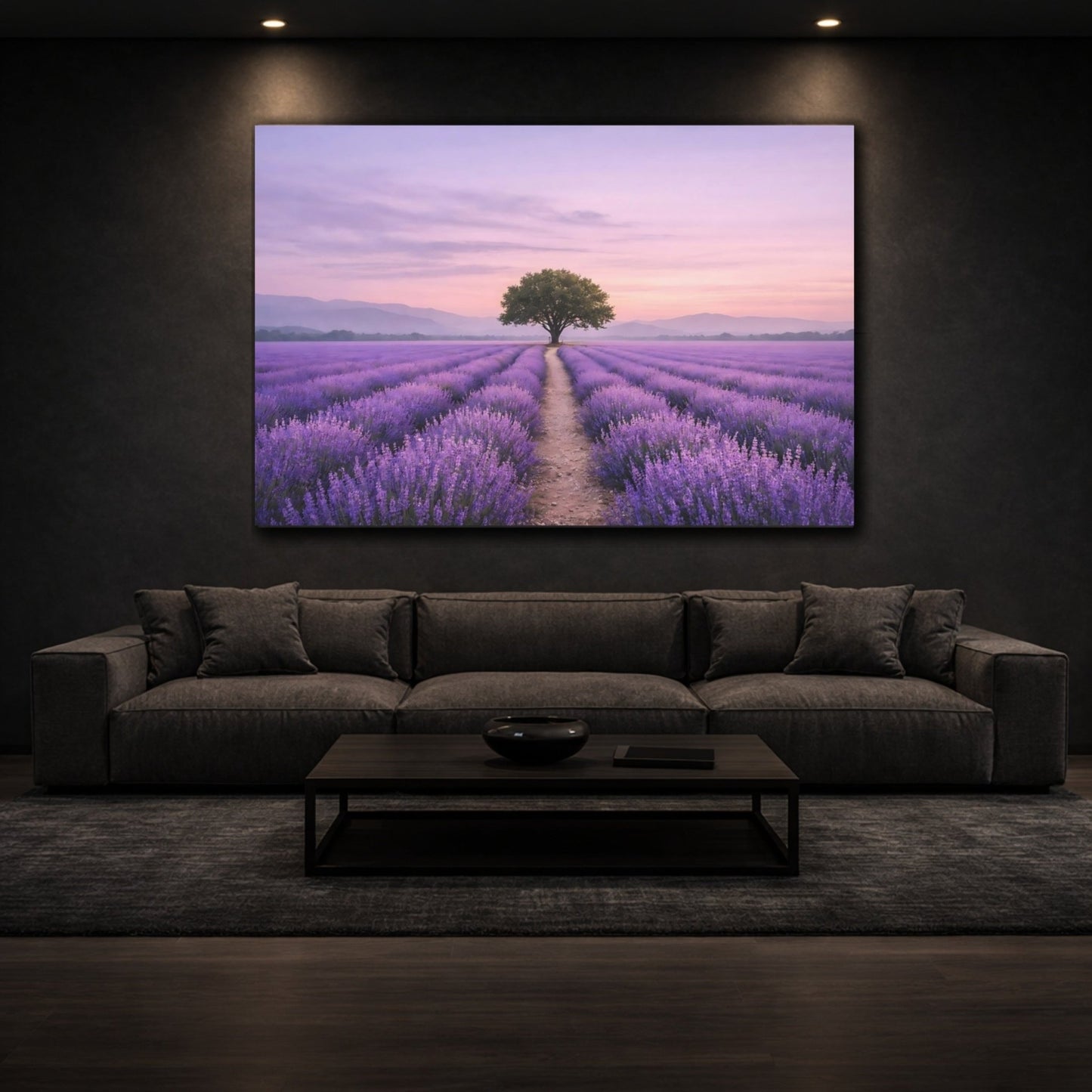 Nature Lavender Field Purple Landscape - Canvas Wall Art Print - YesArtYes