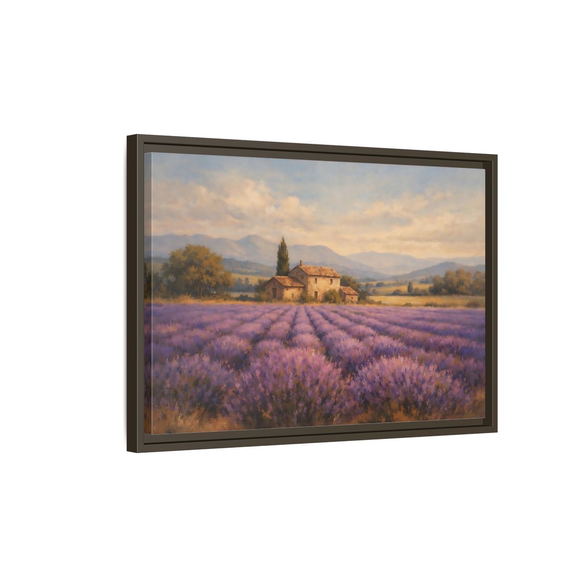 Side Mockup 2. Nature Lavender Field Purple Landscape shown as stretched canvas wall art