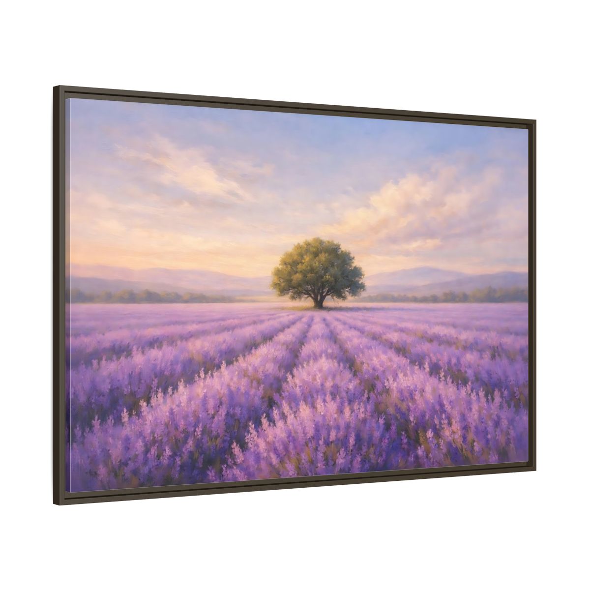 Main Mockup. Nature Lavender Field Purple Lavender shown as stretched canvas wall art