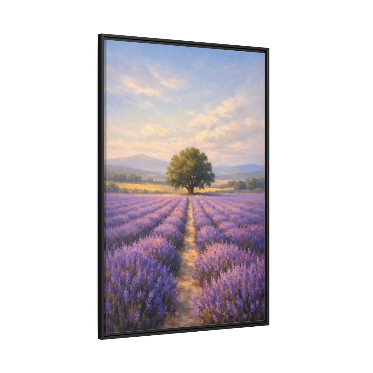 Main Mockup. Nature Lavender Field Purple Lavender Landscape shown as stretched canvas wall art