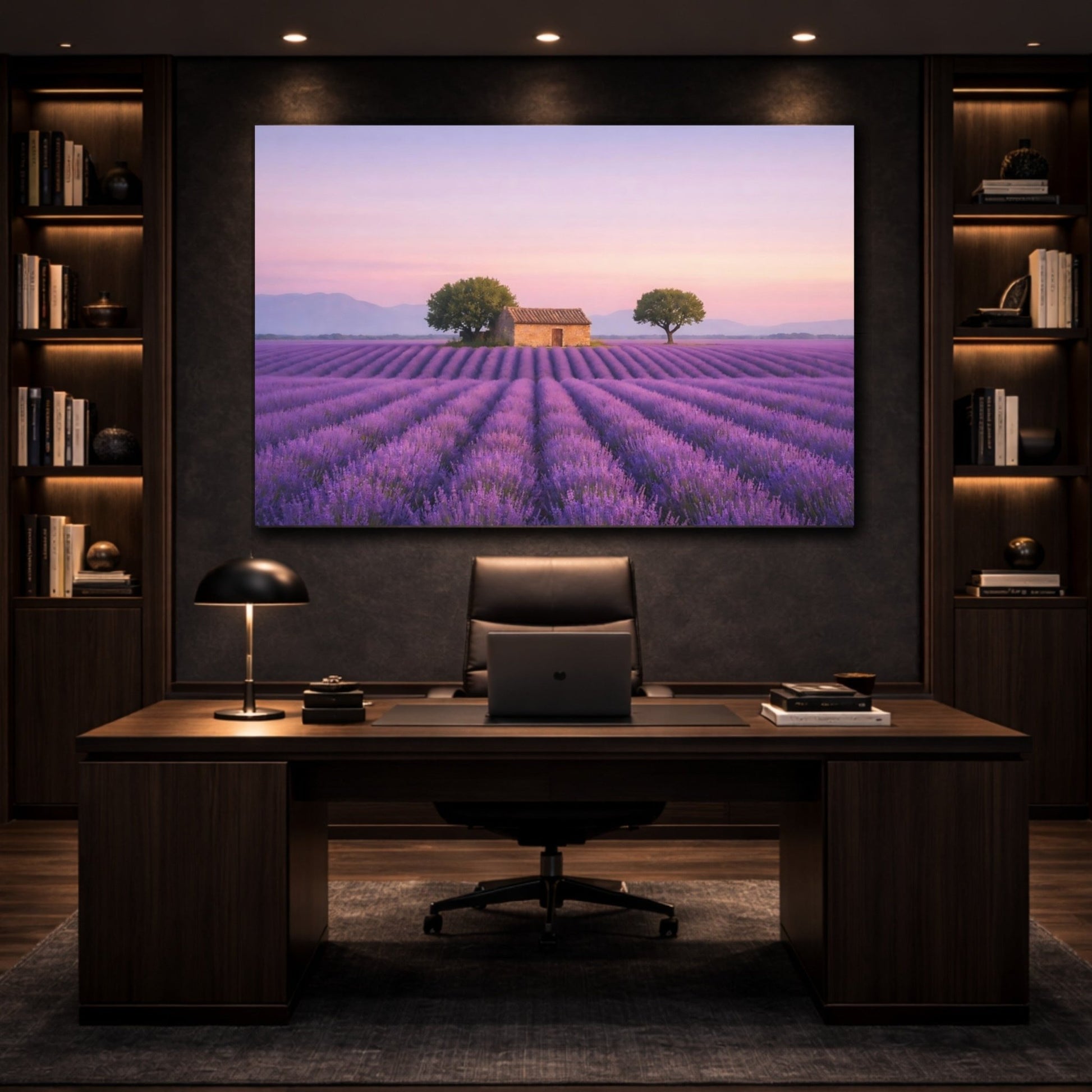Nature Lavender Field Sunset - Canvas Wall Art Print - YesArtYes