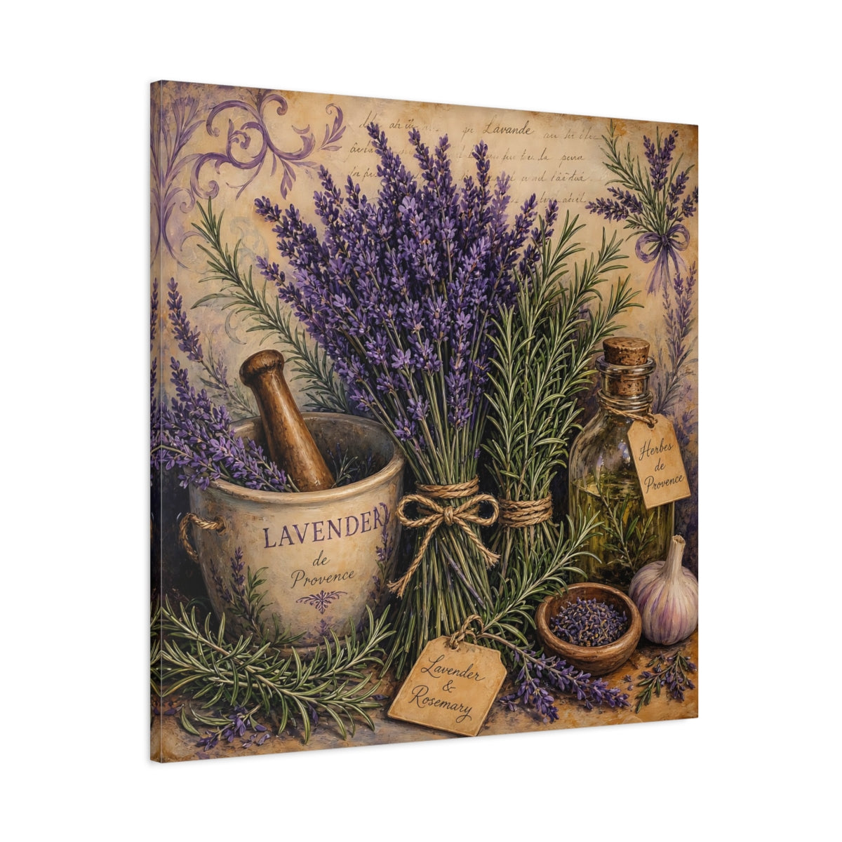 Main Mockup. Nature Lavender Lavender Purple shown as stretched canvas wall art