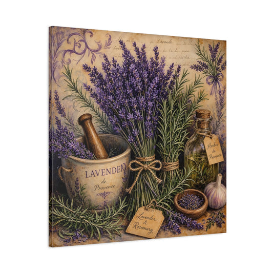 Main Mockup. Nature Lavender Lavender Purple shown as stretched canvas wall art