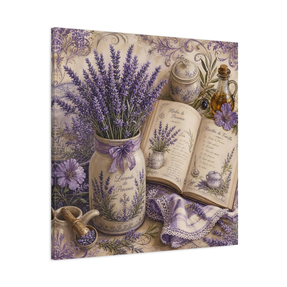 Main Mockup. Nature Lavender Purple Lavender shown as stretched canvas wall art