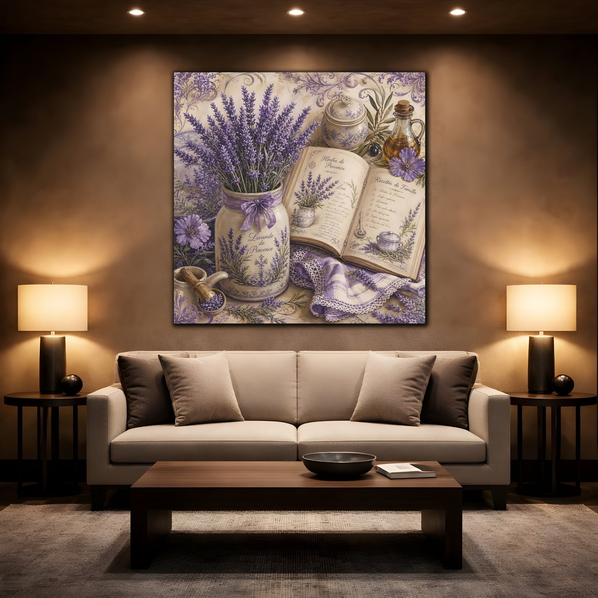 Mockup 2. Nature Lavender Purple Lavender shown as stretched canvas wall art