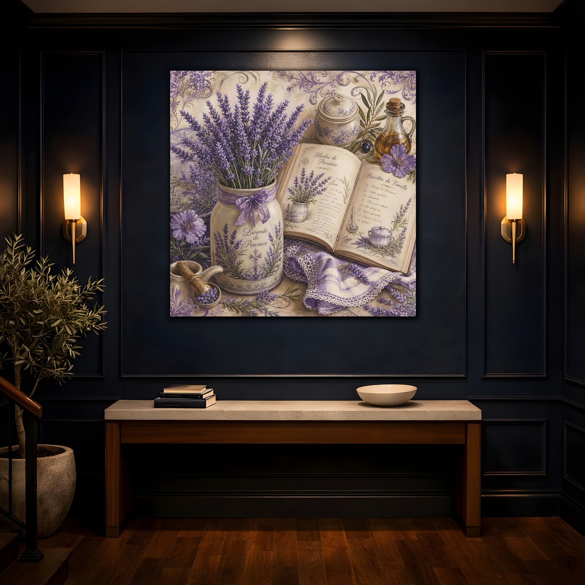 Mockup 4. Nature Lavender Purple Lavender shown as stretched canvas wall art