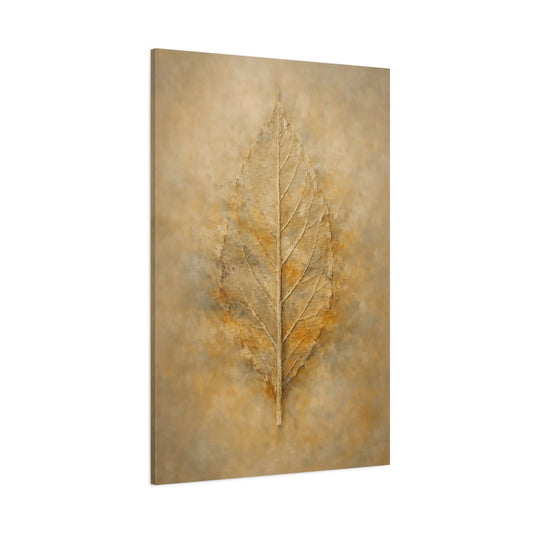 Main Mockup. Nature Leaf Brown Gold Leaf shown as stretched canvas wall art