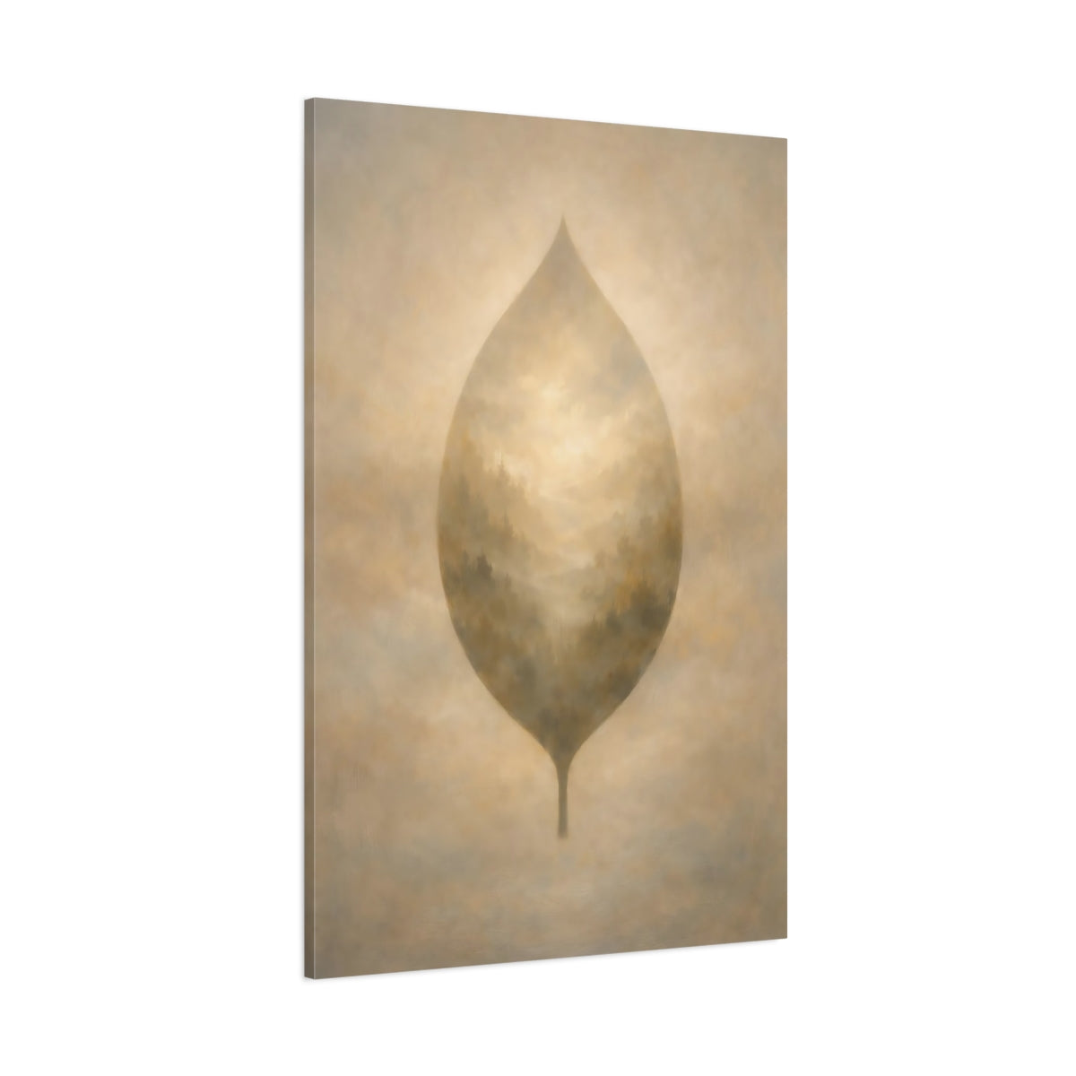 Main Mockup. Nature Leaf Golden Beige Leaf shown as stretched canvas wall art