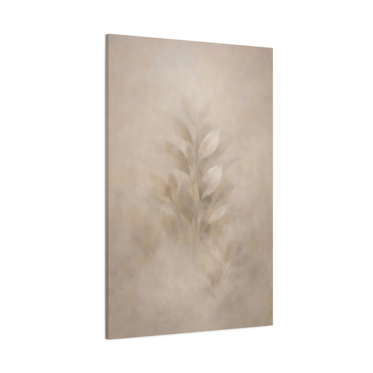 Main Mockup. Nature Leaves Muted Leaves shown as stretched canvas wall art
