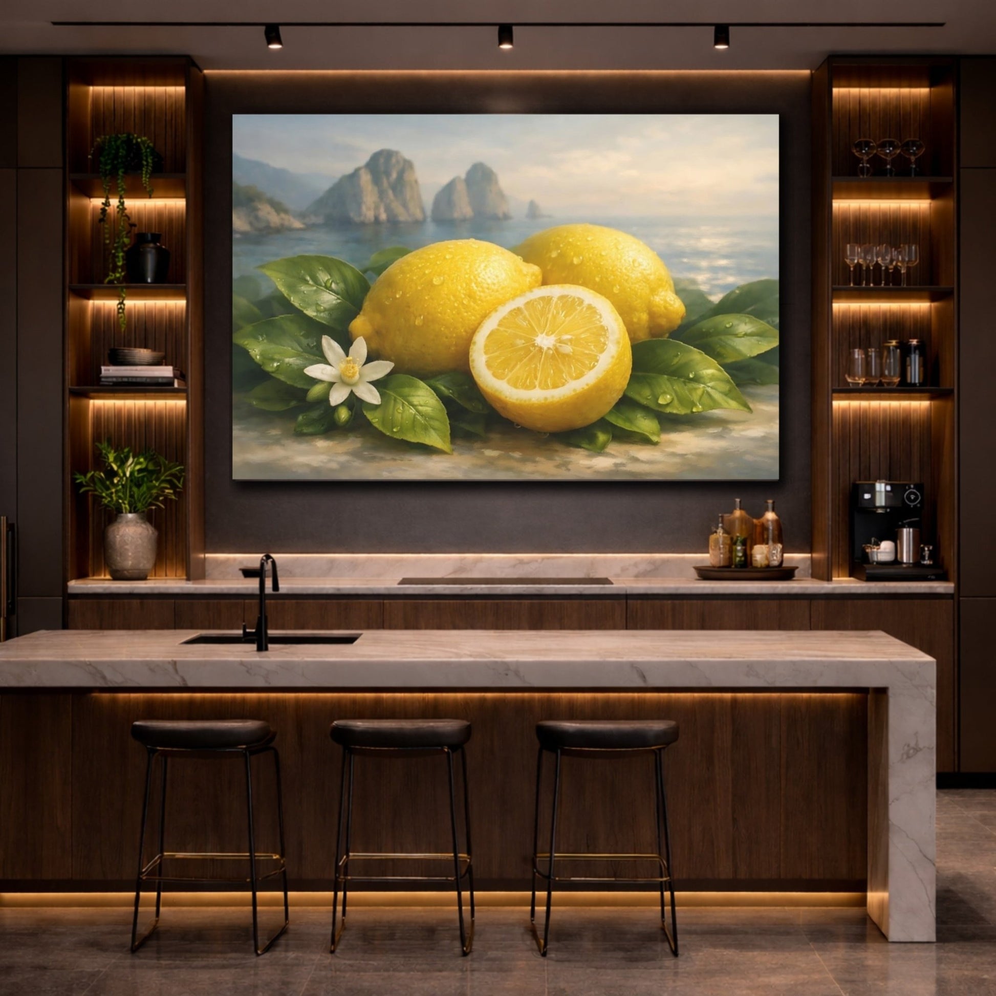 Nature Lemons Yellow - Canvas Wall Art Print - YesArtYes