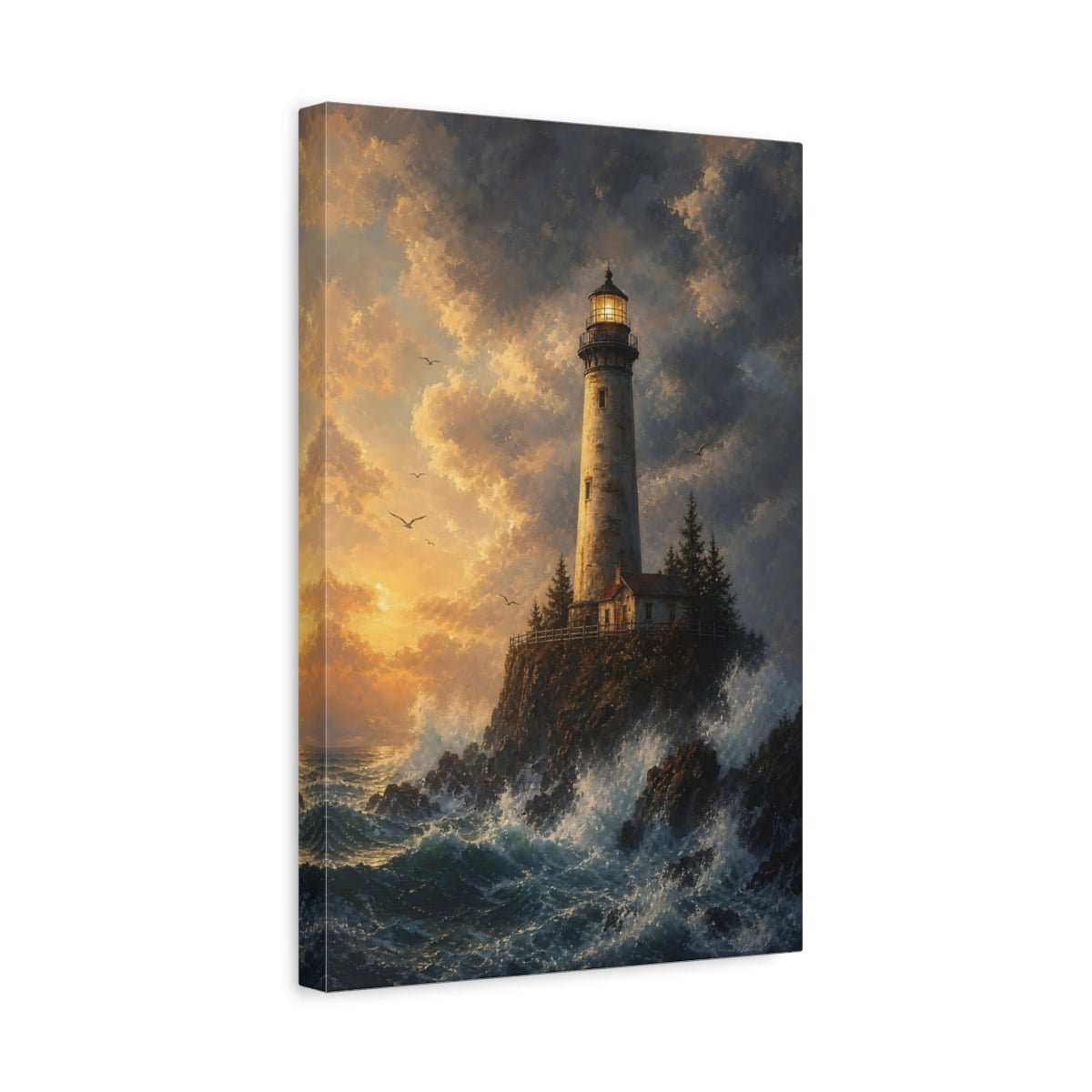Nature Lighthouse Coastal Canvas Print – Living Room, Above Sofa - YesArtYes