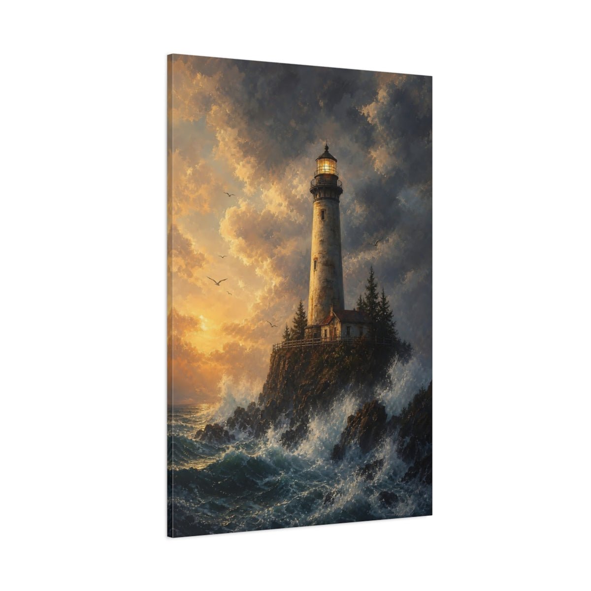 Nature Lighthouse Coastal Canvas Print – Living Room, Above Sofa - YesArtYes
