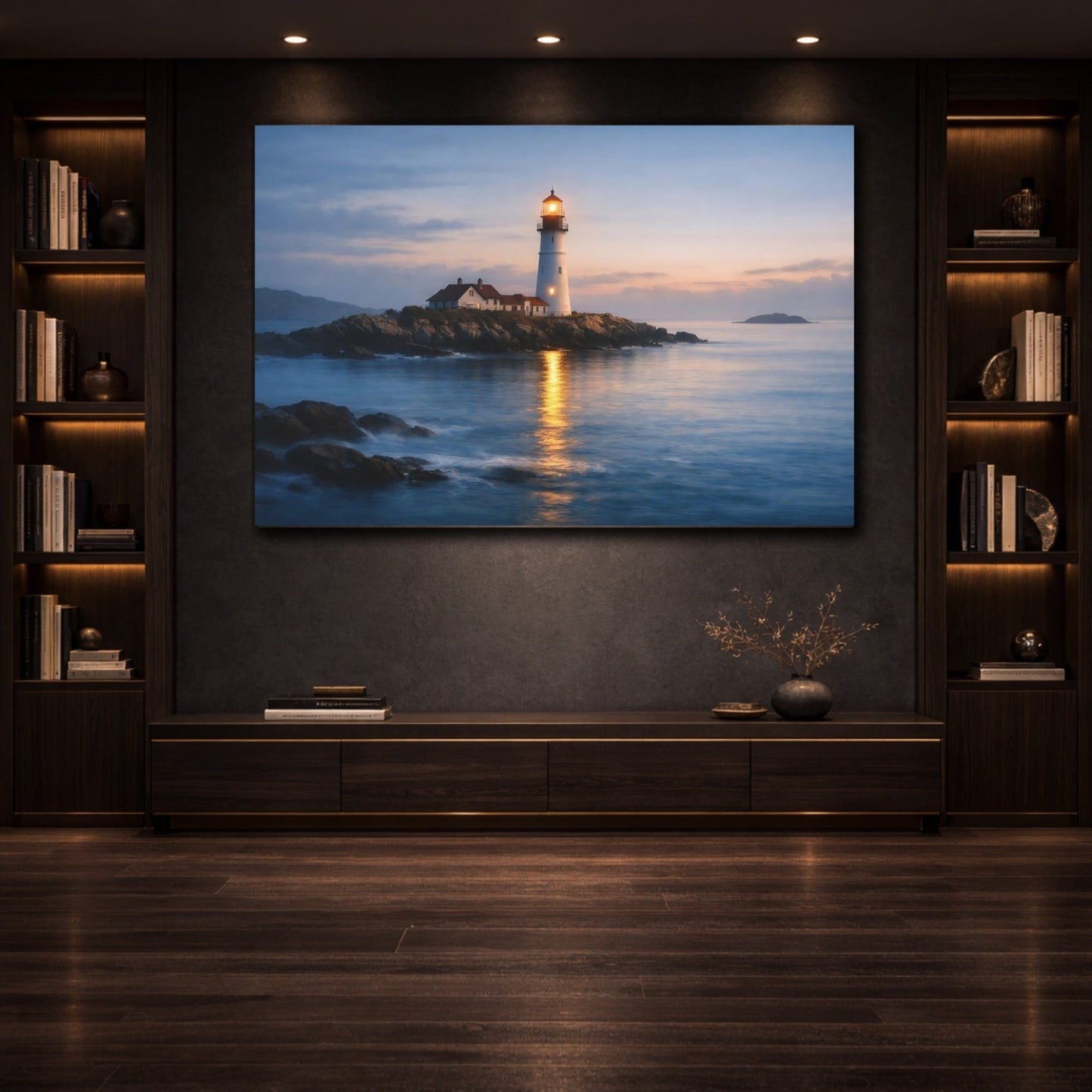 Nature Lighthouse Coastal - Canvas Wall Art Print - YesArtYes