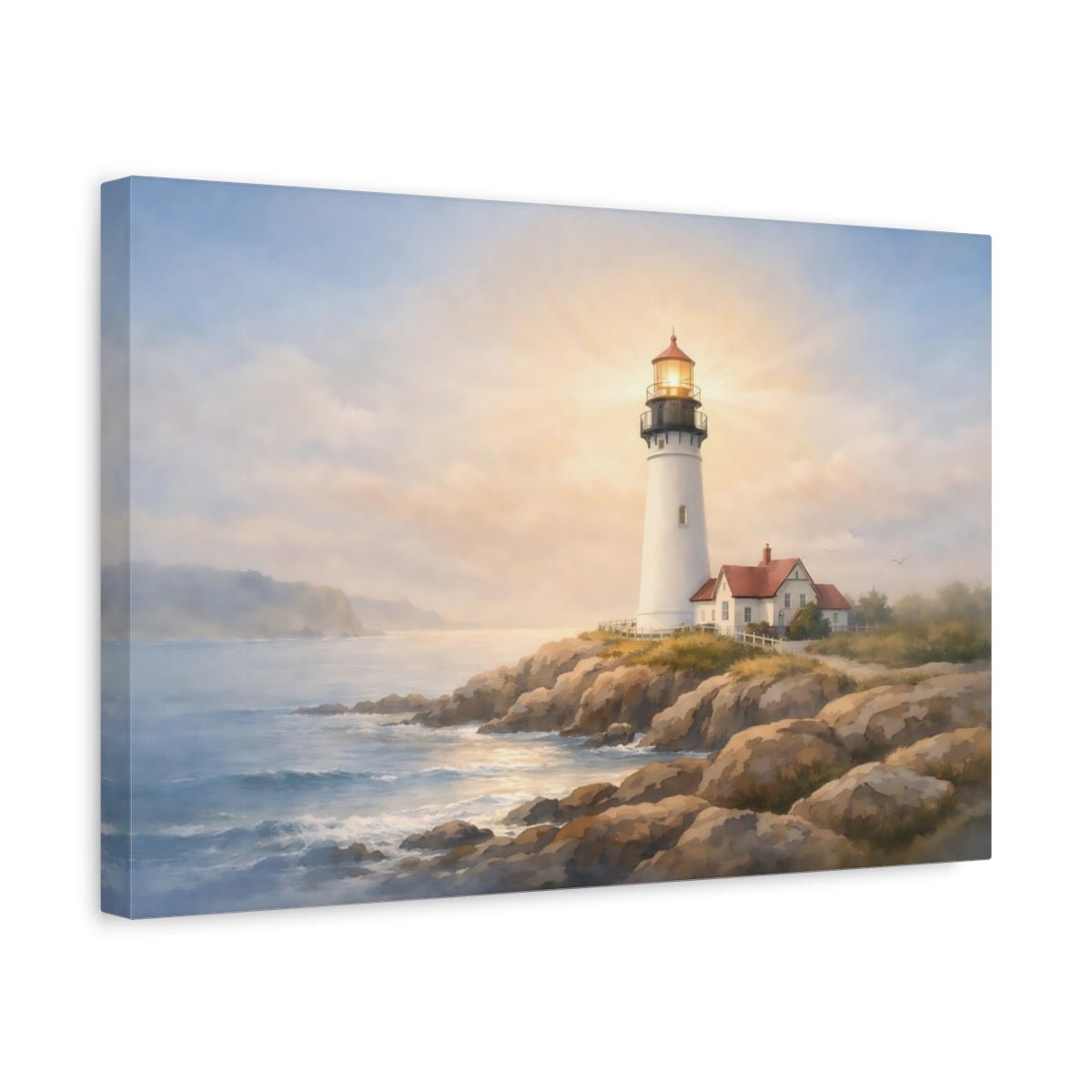 Nature Lighthouse Coastal - Canvas Wall Art Print - YesArtYes