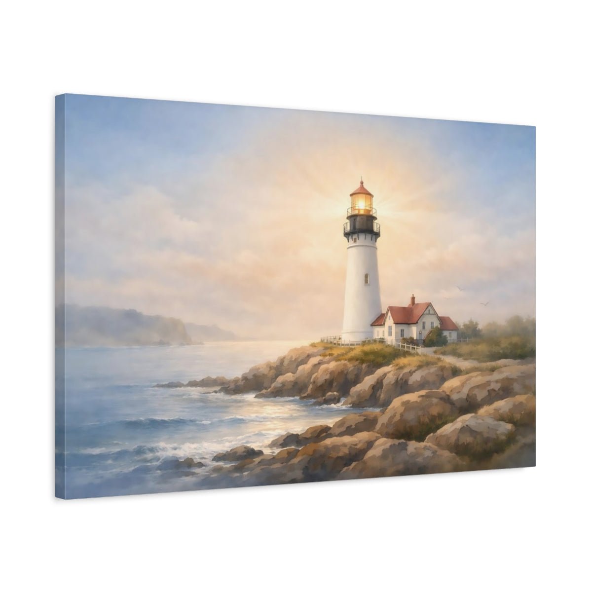 Nature Lighthouse Coastal - Canvas Wall Art Print - YesArtYes