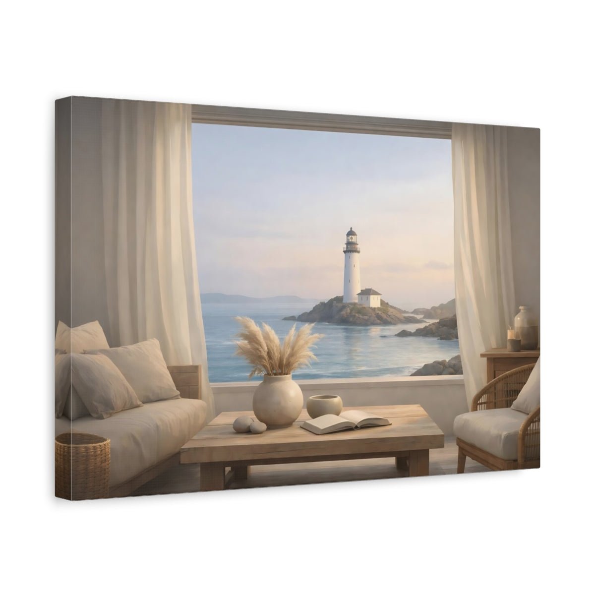 Nature Lighthouse Coastal - Canvas Wall Art Print - YesArtYes