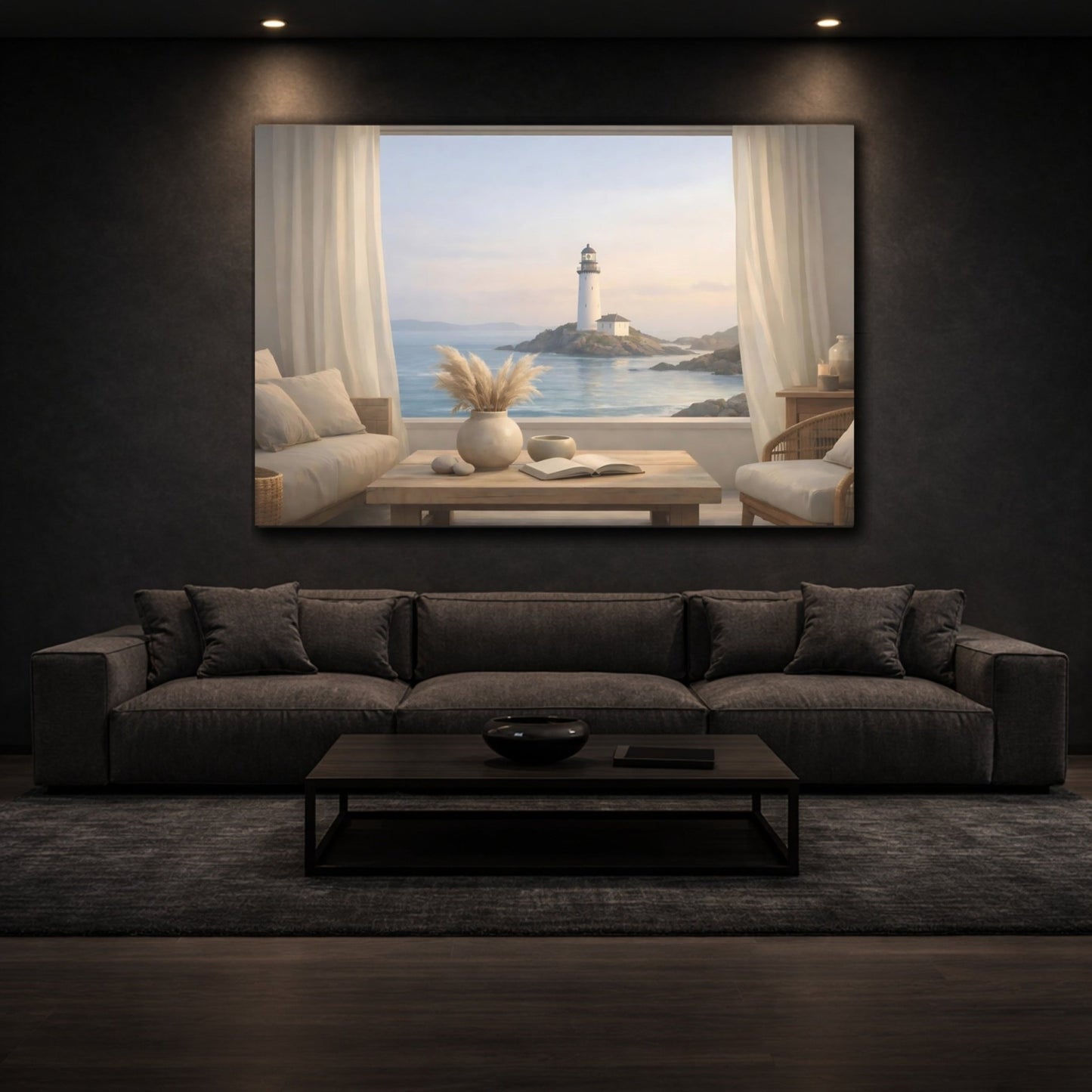 Nature Lighthouse Coastal - Canvas Wall Art Print - YesArtYes