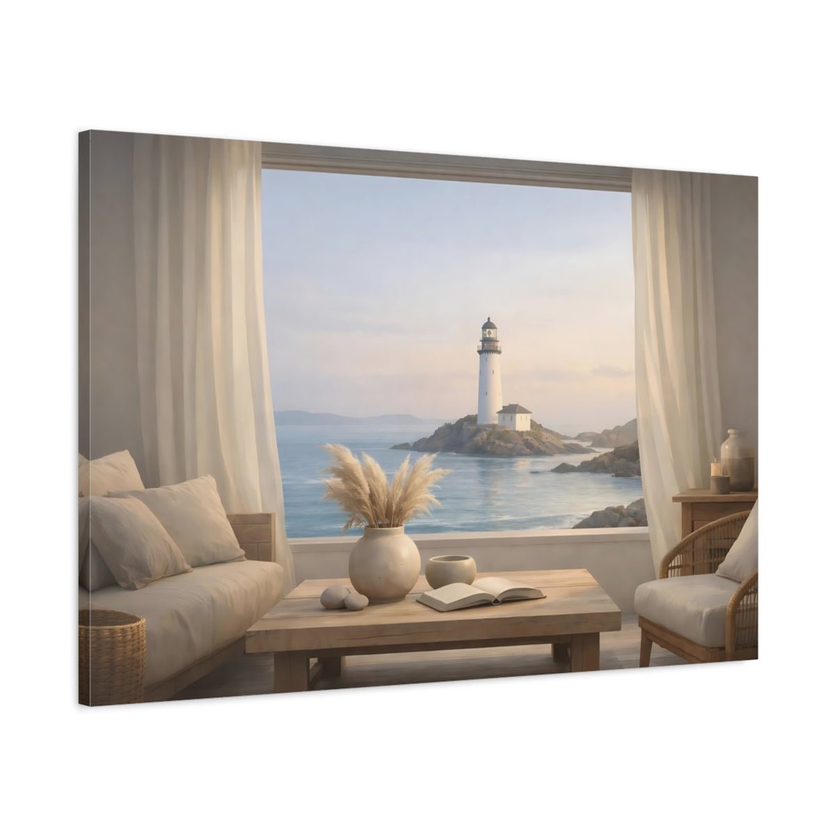 Nature Lighthouse Coastal - Canvas Wall Art Print - YesArtYes