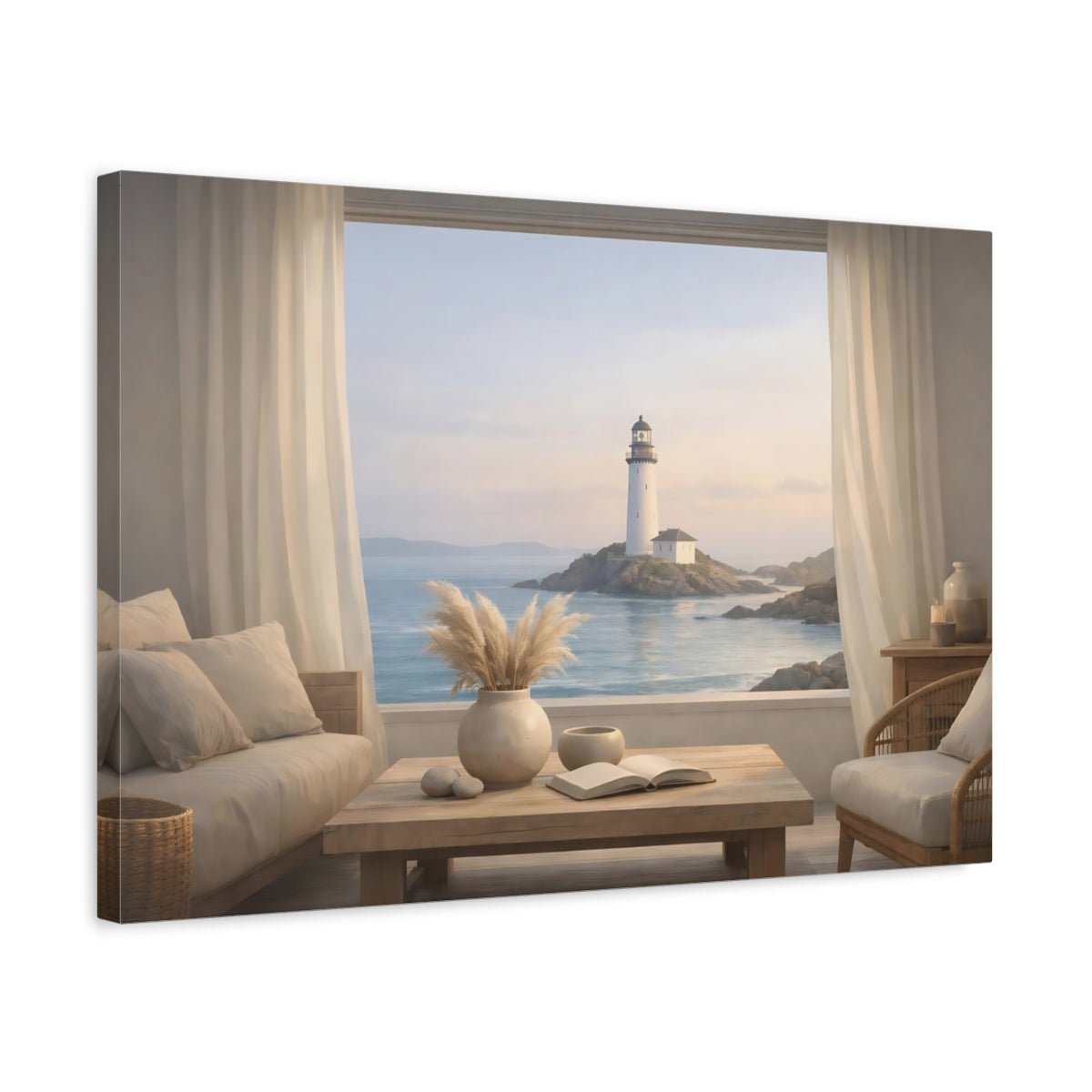 Nature Lighthouse Coastal - Canvas Wall Art Print - YesArtYes