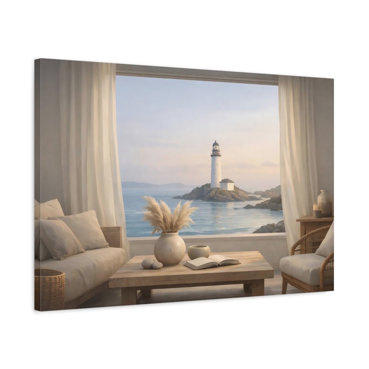 Nature Lighthouse Coastal - Canvas Wall Art Print - YesArtYes
