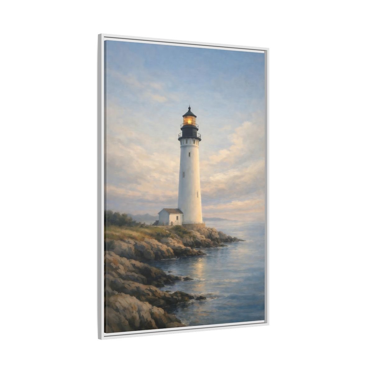 Nature Lighthouse Coastal - Framed Canvas Wall Art Print - YesArtYes