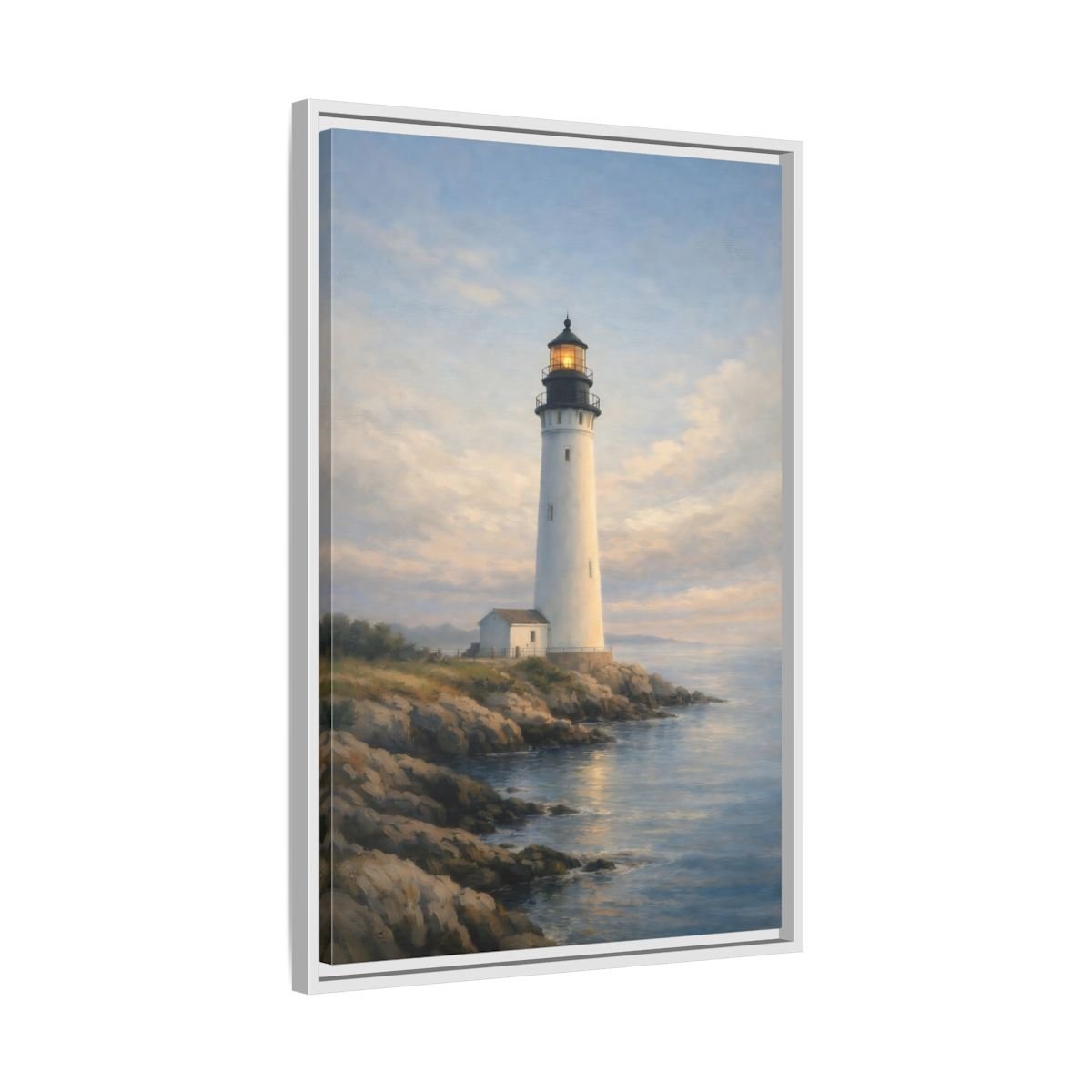 Nature Lighthouse Coastal - Framed Canvas Wall Art Print - YesArtYes