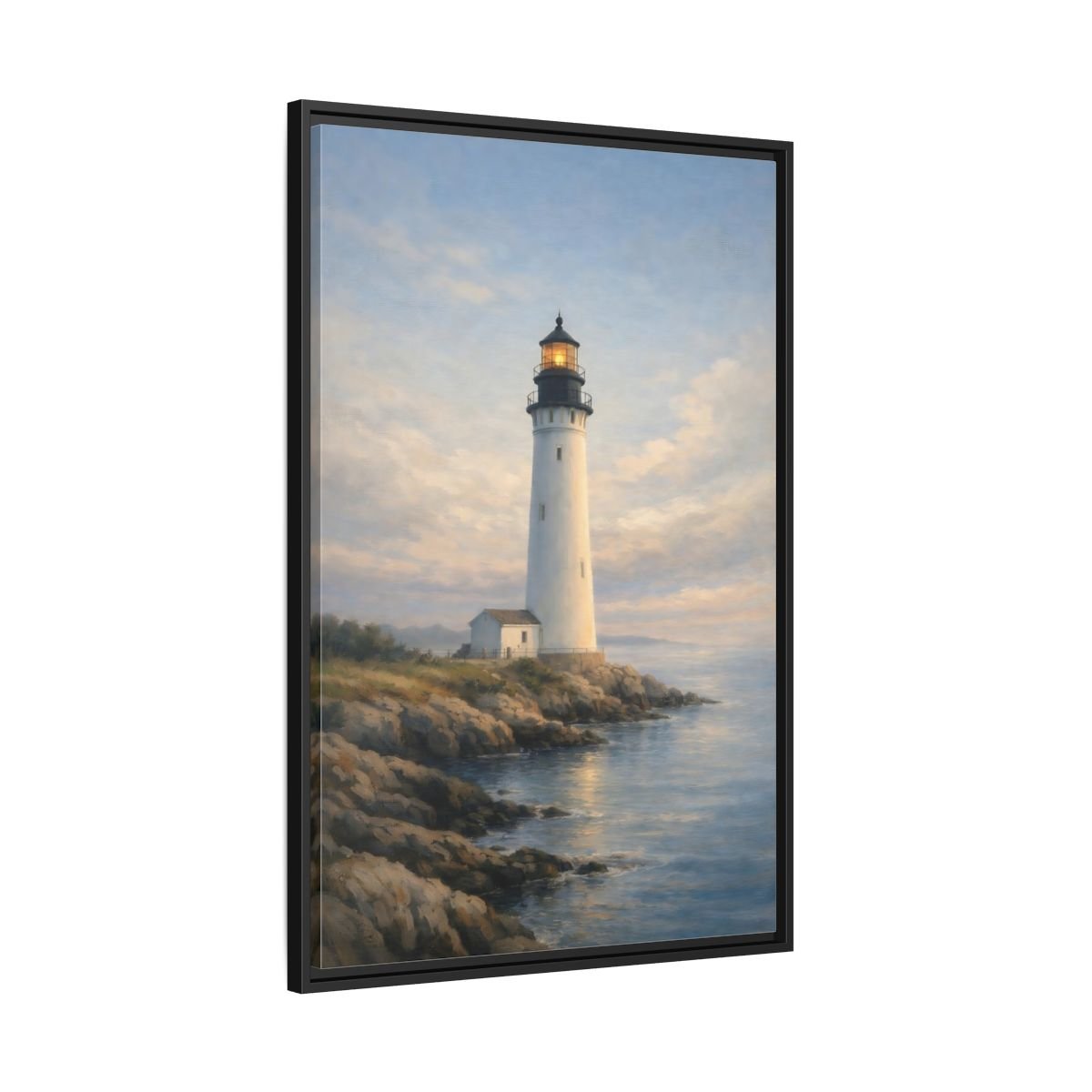 Nature Lighthouse Coastal - Framed Canvas Wall Art Print - YesArtYes