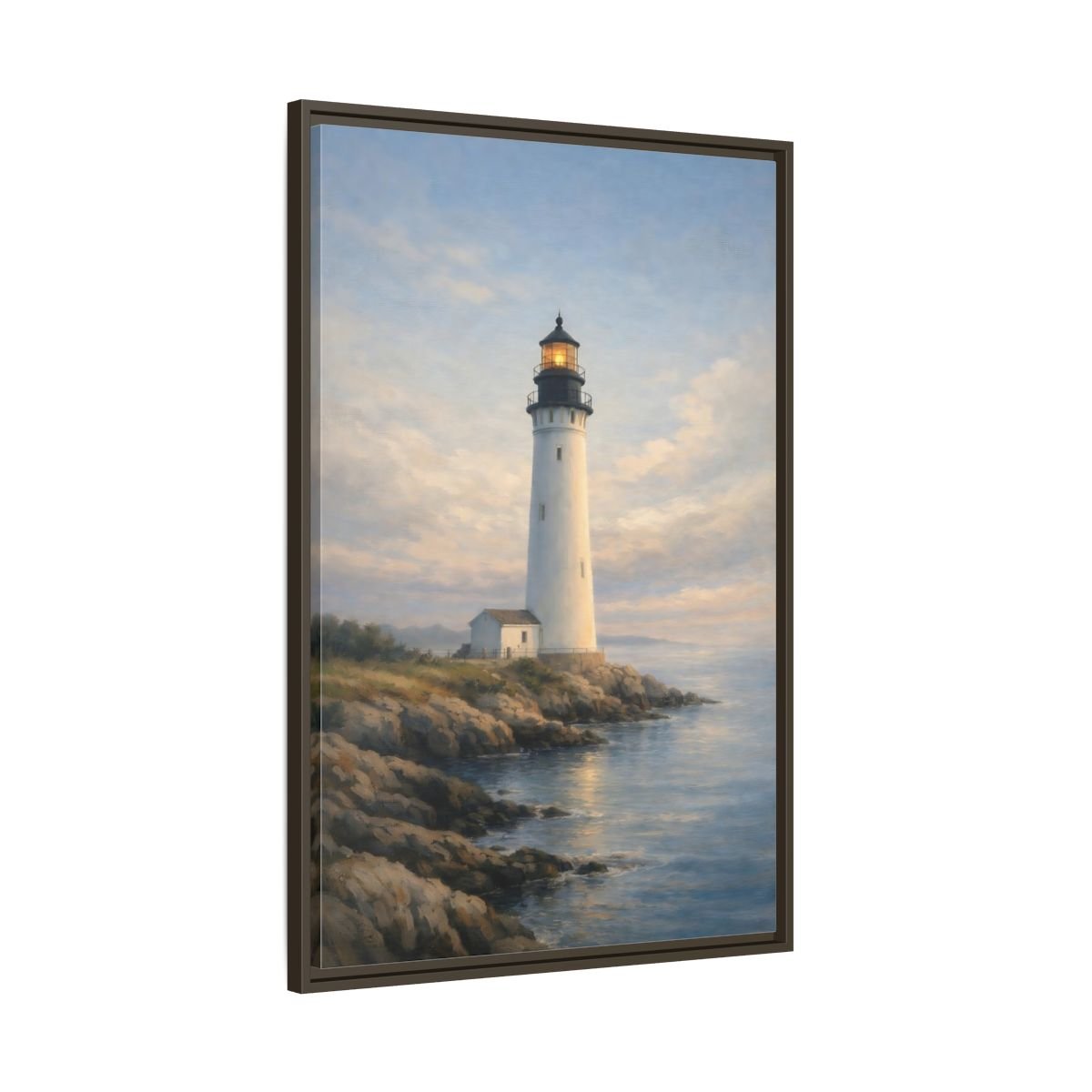 Nature Lighthouse Coastal - Framed Canvas Wall Art Print - YesArtYes