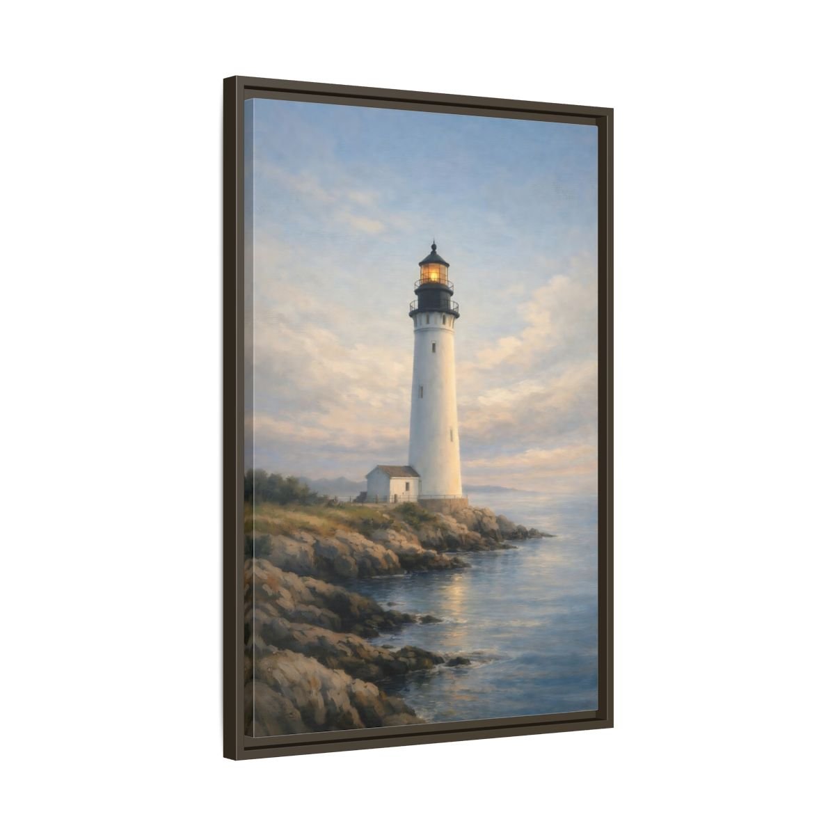 Nature Lighthouse Coastal - Framed Canvas Wall Art Print - YesArtYes