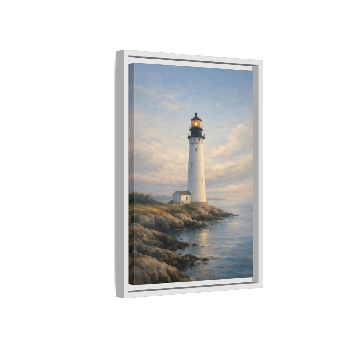 Nature Lighthouse Coastal - Framed Canvas Wall Art Print - YesArtYes