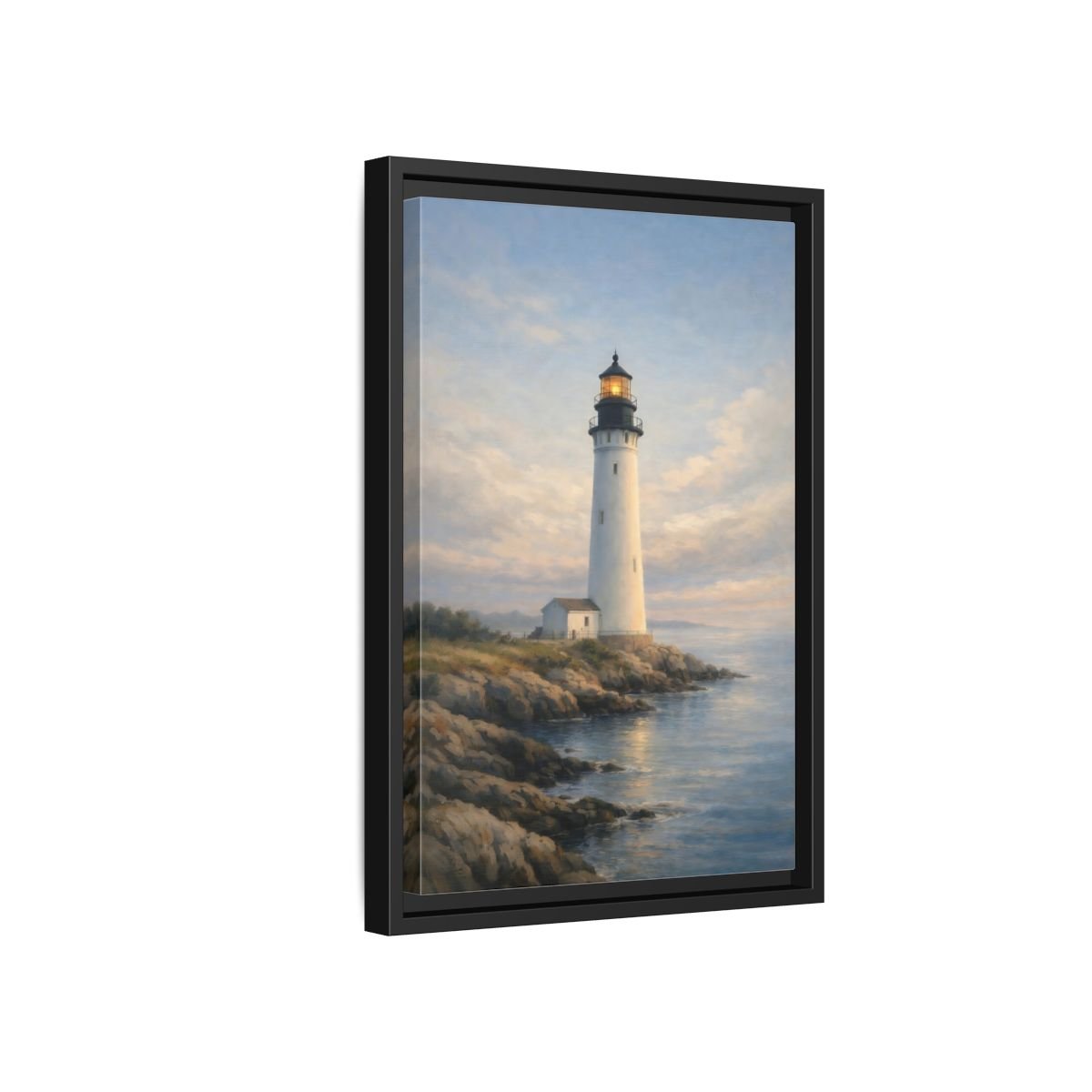 Nature Lighthouse Coastal - Framed Canvas Wall Art Print - YesArtYes