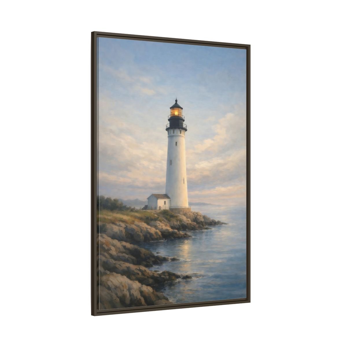Nature Lighthouse Coastal - Framed Canvas Wall Art Print - YesArtYes