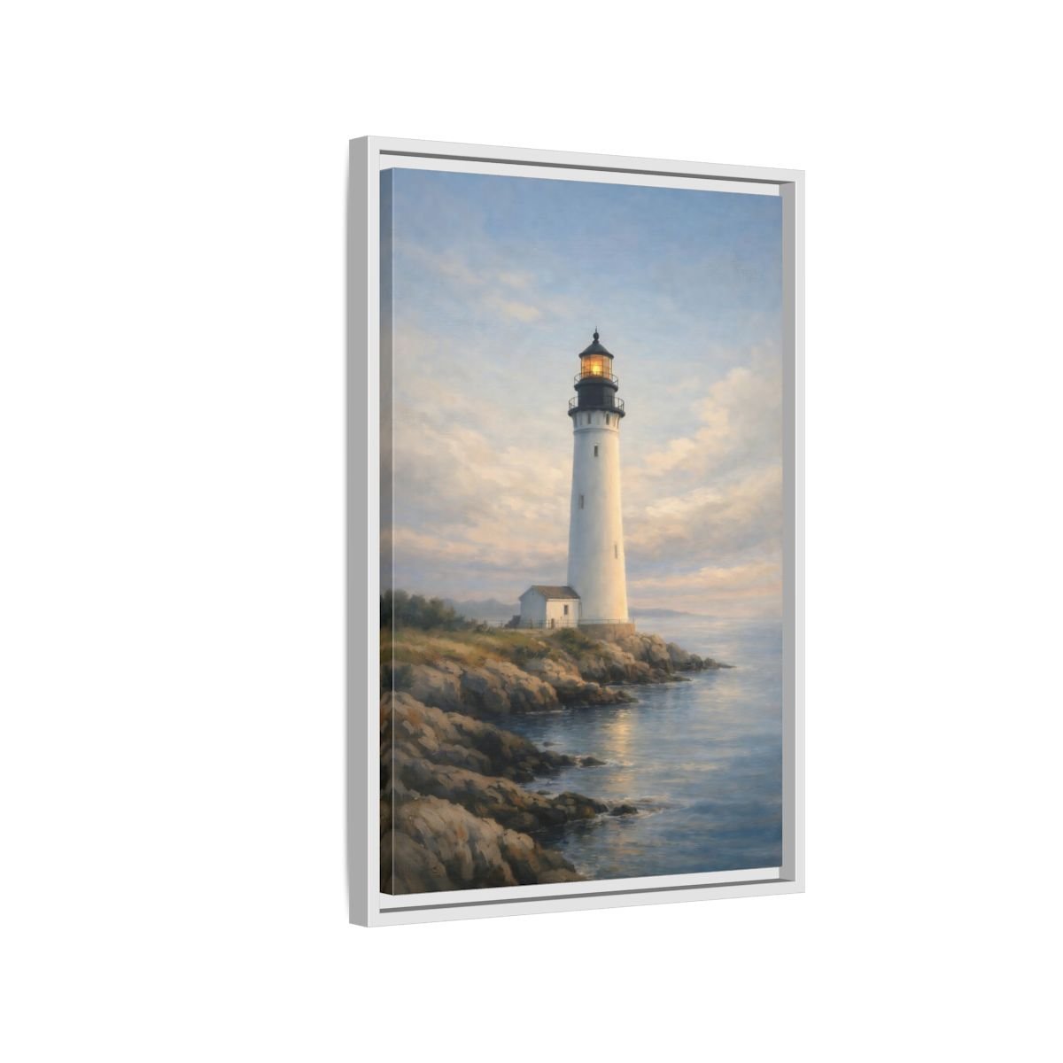 Nature Lighthouse Coastal - Framed Canvas Wall Art Print - YesArtYes