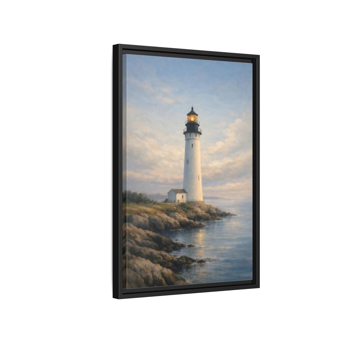 Nature Lighthouse Coastal - Framed Canvas Wall Art Print - YesArtYes