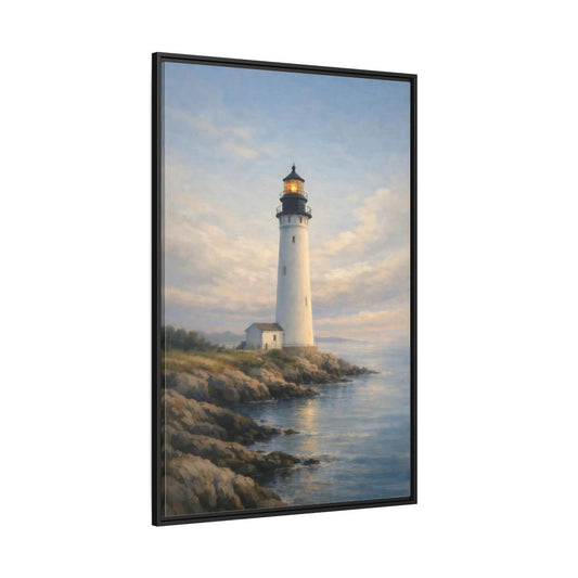 Nature Lighthouse Coastal - Framed Canvas Wall Art Print - YesArtYes