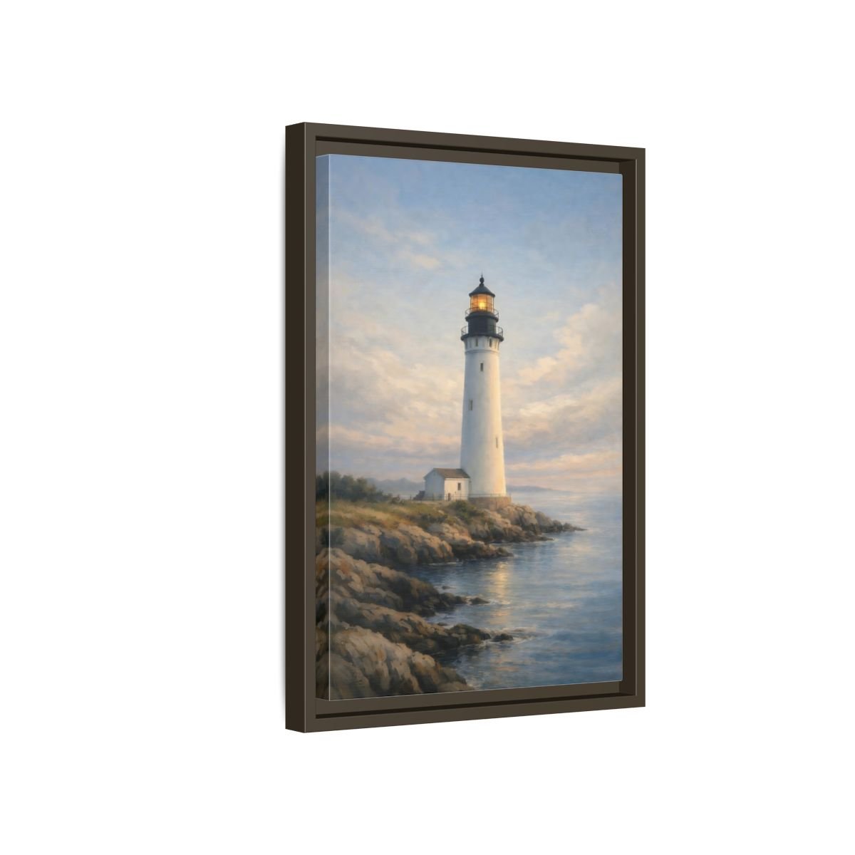 Nature Lighthouse Coastal - Framed Canvas Wall Art Print - YesArtYes