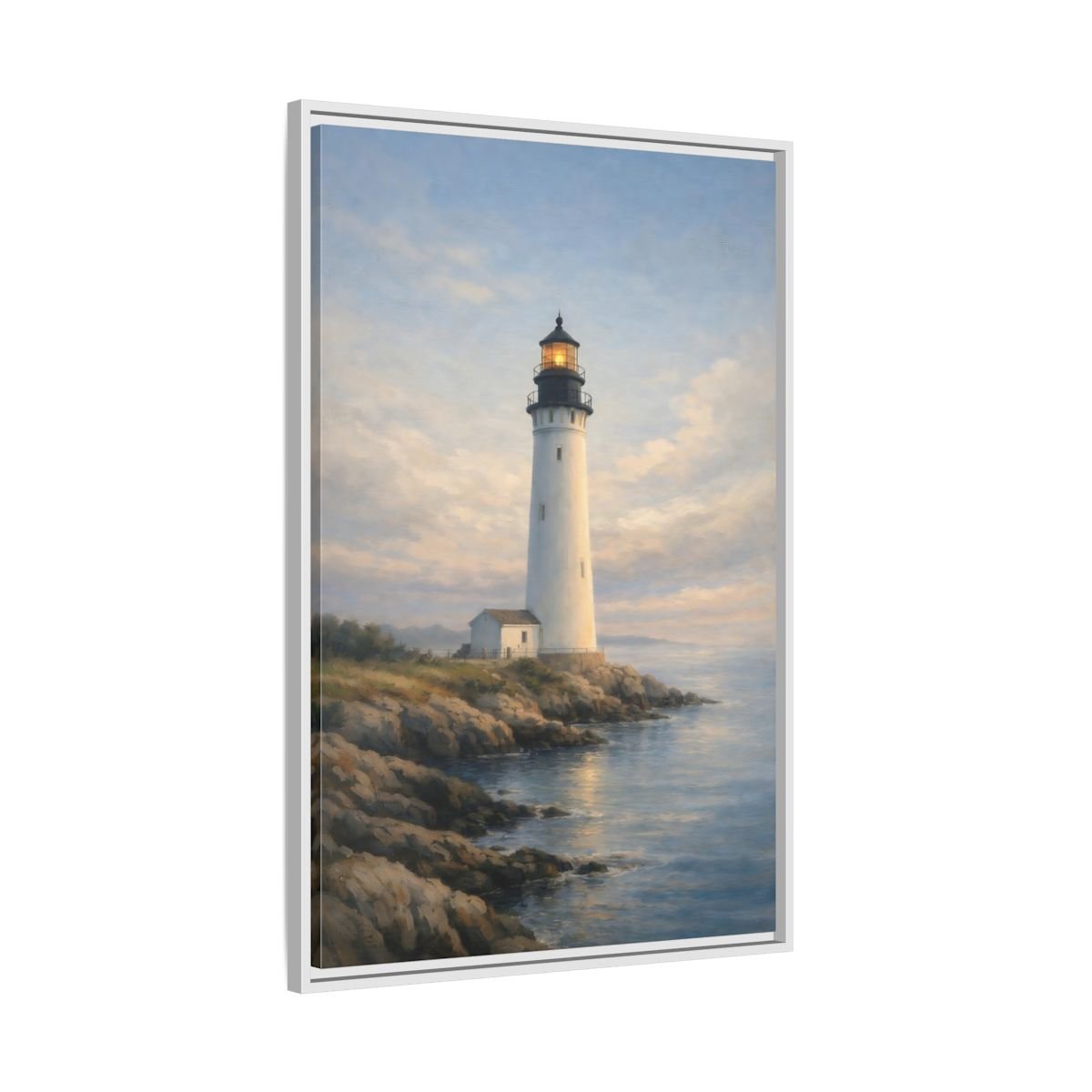 Nature Lighthouse Coastal - Framed Canvas Wall Art Print - YesArtYes