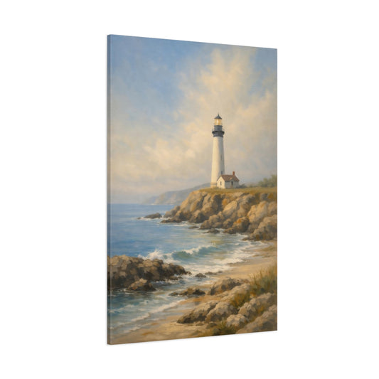 Main Mockup. Nature Lighthouse Coastal Lighthouse shown as stretched canvas wall art