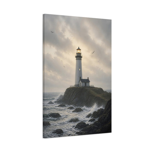 Main Mockup. Nature Lighthouse Coastal Lighthouse shown as stretched canvas wall art