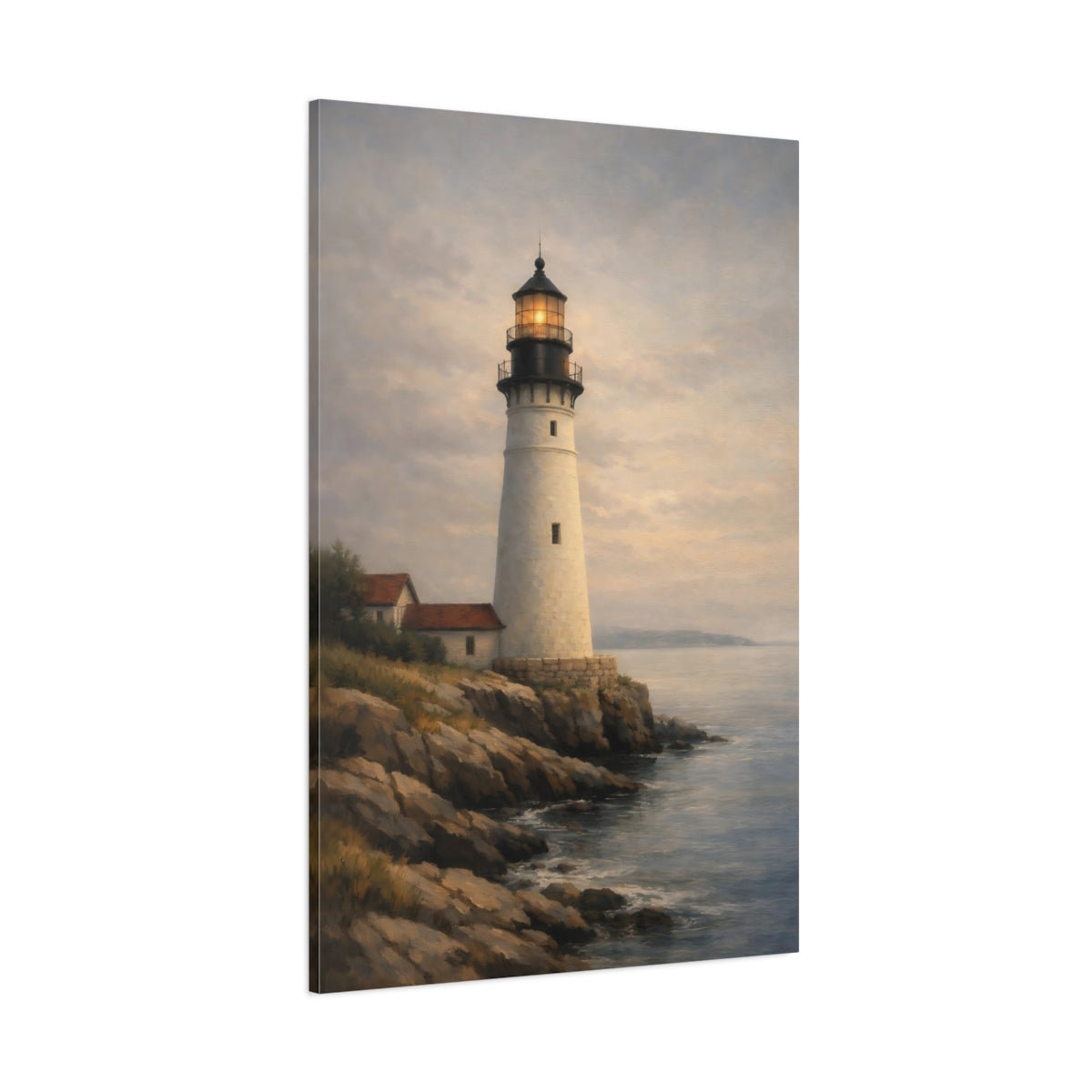 Main Mockup. Nature Lighthouse Coastal Lighthouse shown as stretched canvas wall art