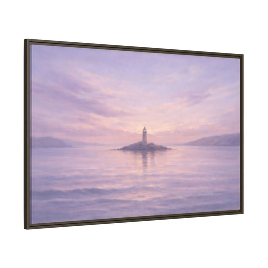 Main Mockup. Nature Lighthouse Lavender Lighthouse shown as stretched canvas wall art