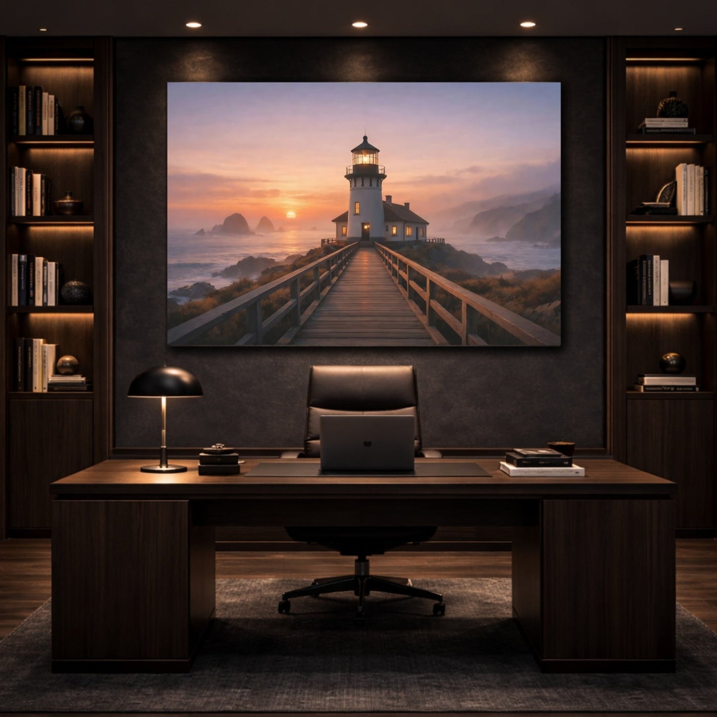 Nature Lighthouse Sunset - Canvas Wall Art Print - YesArtYes