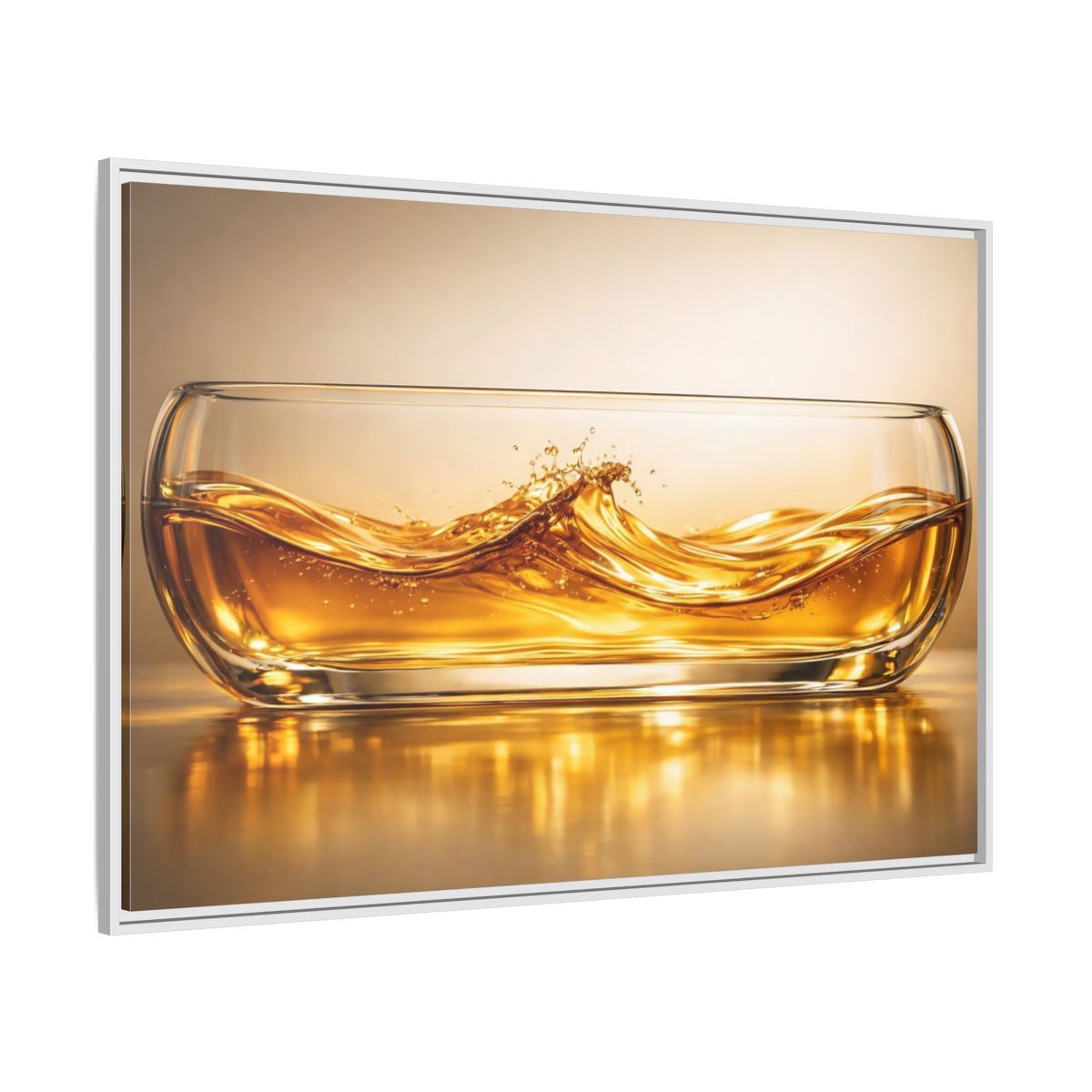 Side Mockup 7. Nature Liquid Waves Golden Liquid shown as stretched canvas wall art